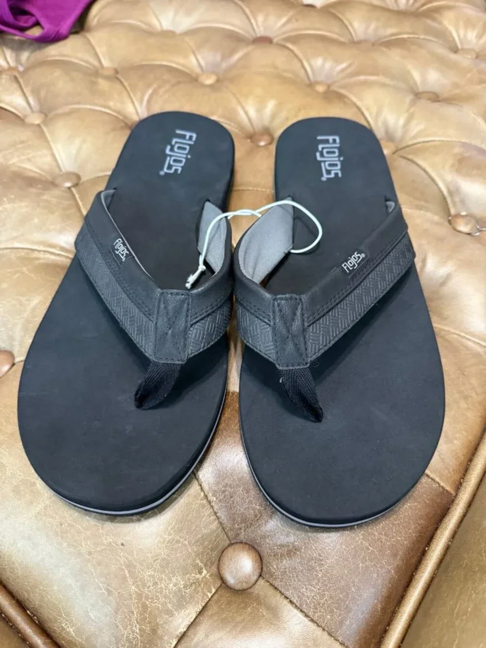 Flojos Men's Black Flip Flops Size 13 NWT